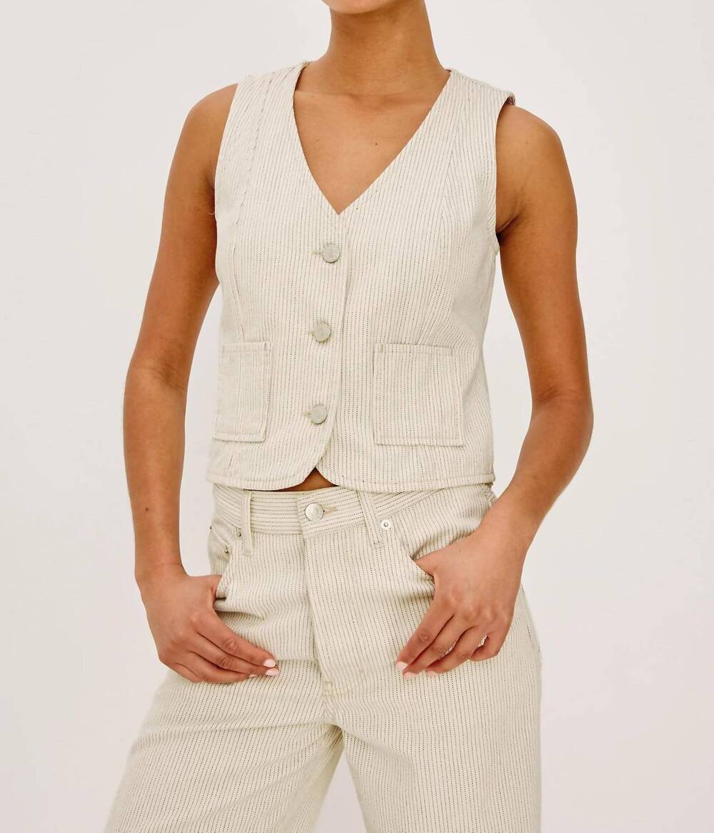 NEW RAILS la jolla vest in ecru railroad stripe